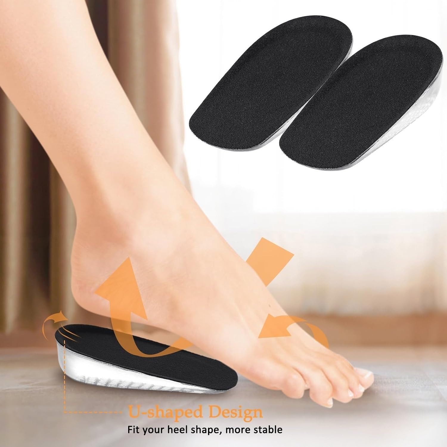 1 Pair Men Women Height Increase Heel Insole Shoe Lifting Cushion(Brown,3.5Cm)