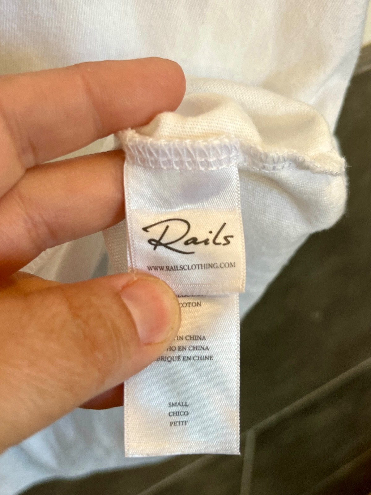 Rails Georgia White Eyelet Embroidered Sleeve Cotton Tee Shirt Top Size Small