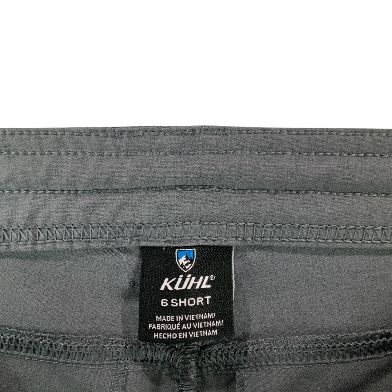 KUHL Gray Cargo Pants 6 Short Button Zip Fly Mid Rise Straight Leg Roll Up Snaps