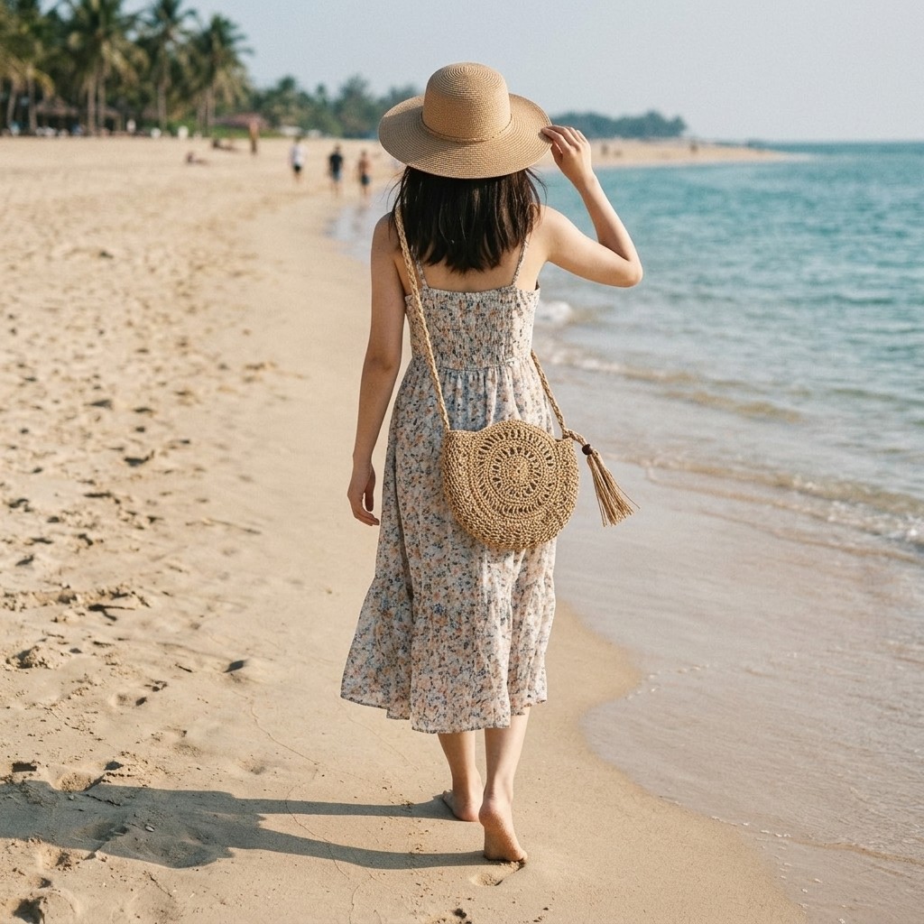 Women Summer Beach Shoulder Bag Handwoven Straw Crossbody Bag for Ladies