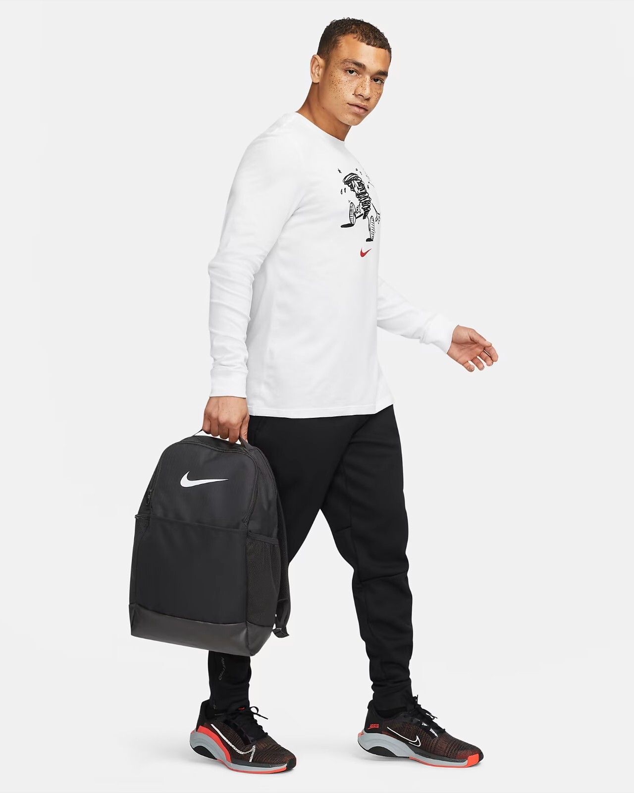 Nike Brasilia 9.5 Training Backpack, DH7709 010 Black/Black/White 1465 CU IN 24L