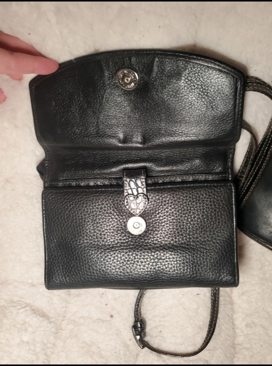 Vintage Brighton One World & Hudson Alt Goth Biker Crossbody Croc Purse Bag s