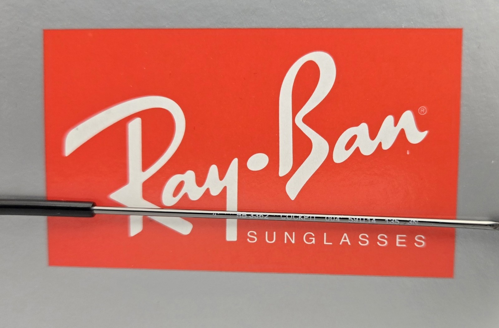 Ray Ban Sunglasses NEW 3362 Cockpit Color 004 Gun Grey Size 59 Large Authentic