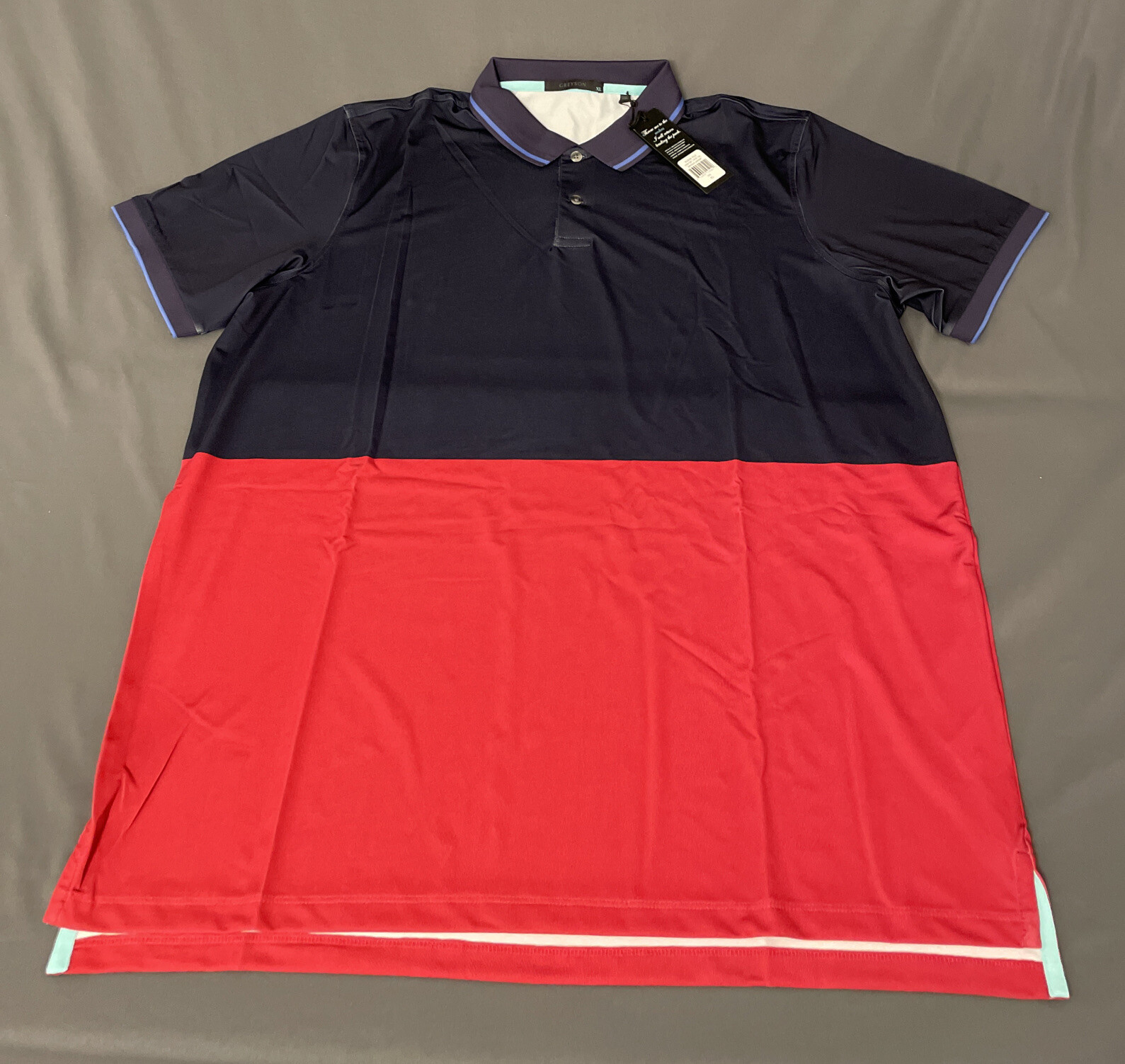Greyson Golf Shirt Polo Washoe XL Abyss Flamingo Colorblock NWT MSRP $90