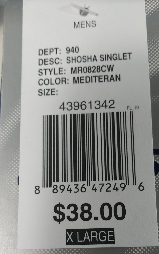 Asics Men’s Shosha Stripe Performance Tank Top, Mediterranean/Light Grey – XL