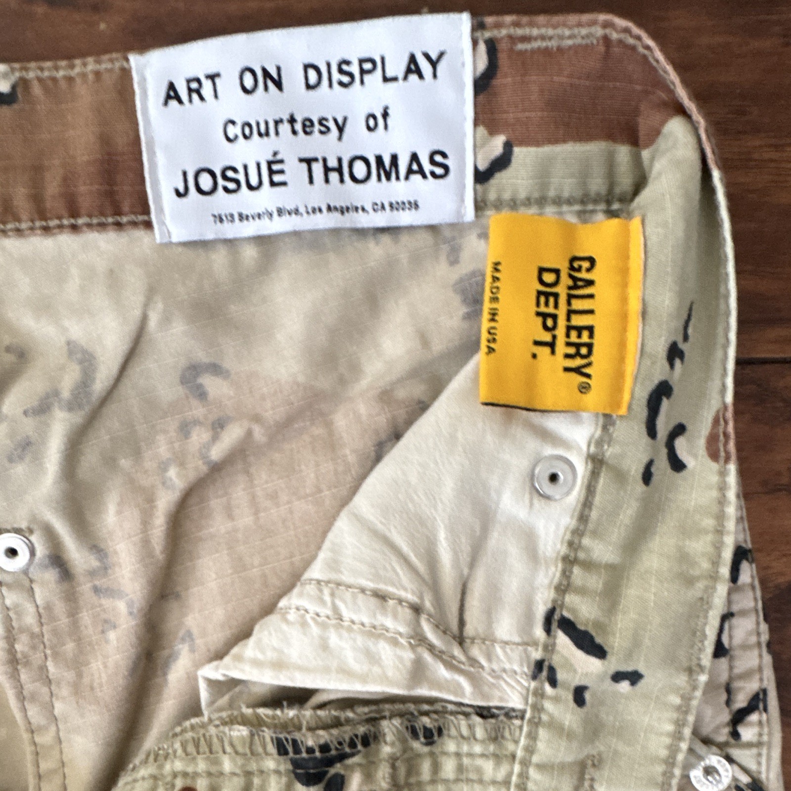Gallery Dept. Men’s Camo Cargo Pants Flared Leg Cotton Canvas Button 28