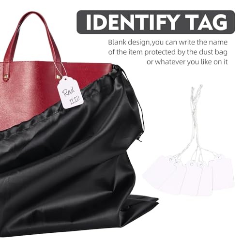 10 Pack Purse Dust Bags Large Silk Drawstring Dust Black-10pcs M-19.6 × 15.7 in