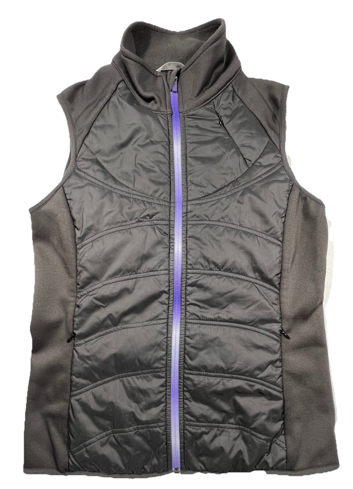 ATHLETA Womens M Flashback Quilted Puffer Vest Ombre Outdoor Hiking Zip Up