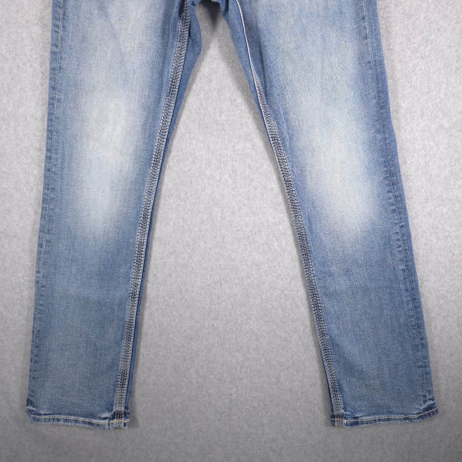 BKE Buckle Jake Straight Mid Whiskared Stretch Denim Casual Jeans Mens 31×32