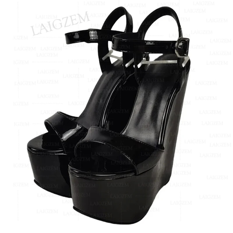Women Platform Wedges Sandals 17CM Open Toe High Heels Pumps Height Increase Sho