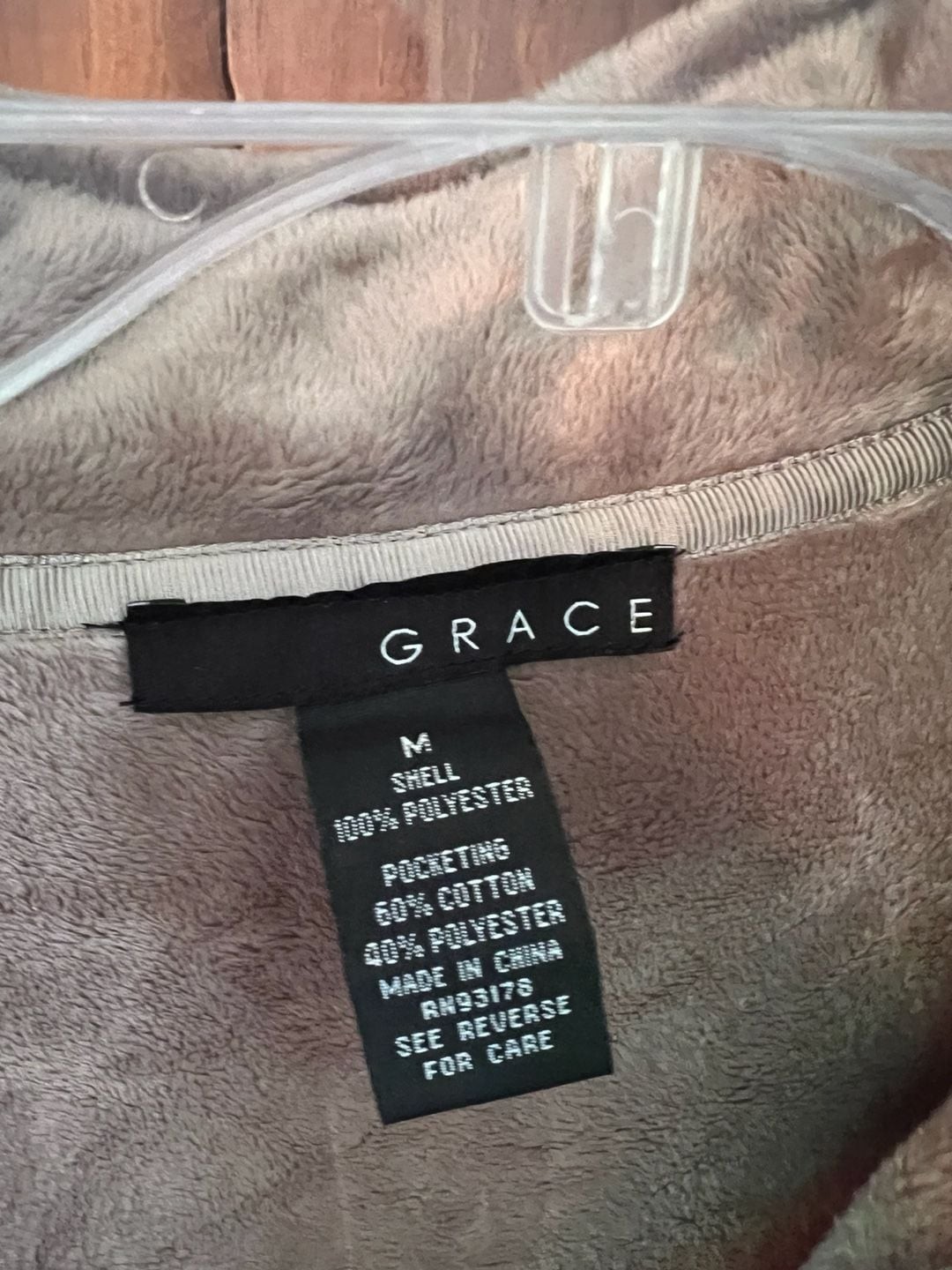 Grace Taupe Full-Zip Plush Fleece Jacket
