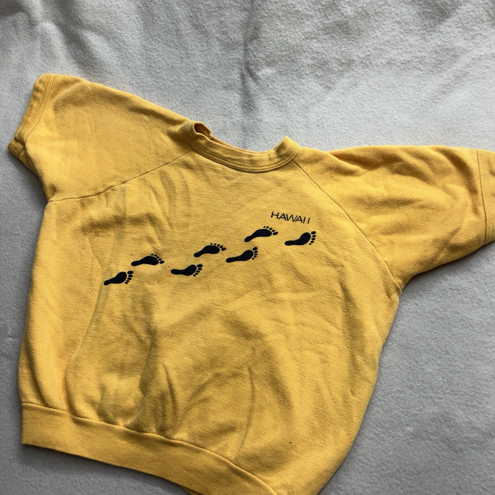 70’s Hawaii Vintage Cotton Sweatshirt Short Sleeve Small Boxy Hang Ten