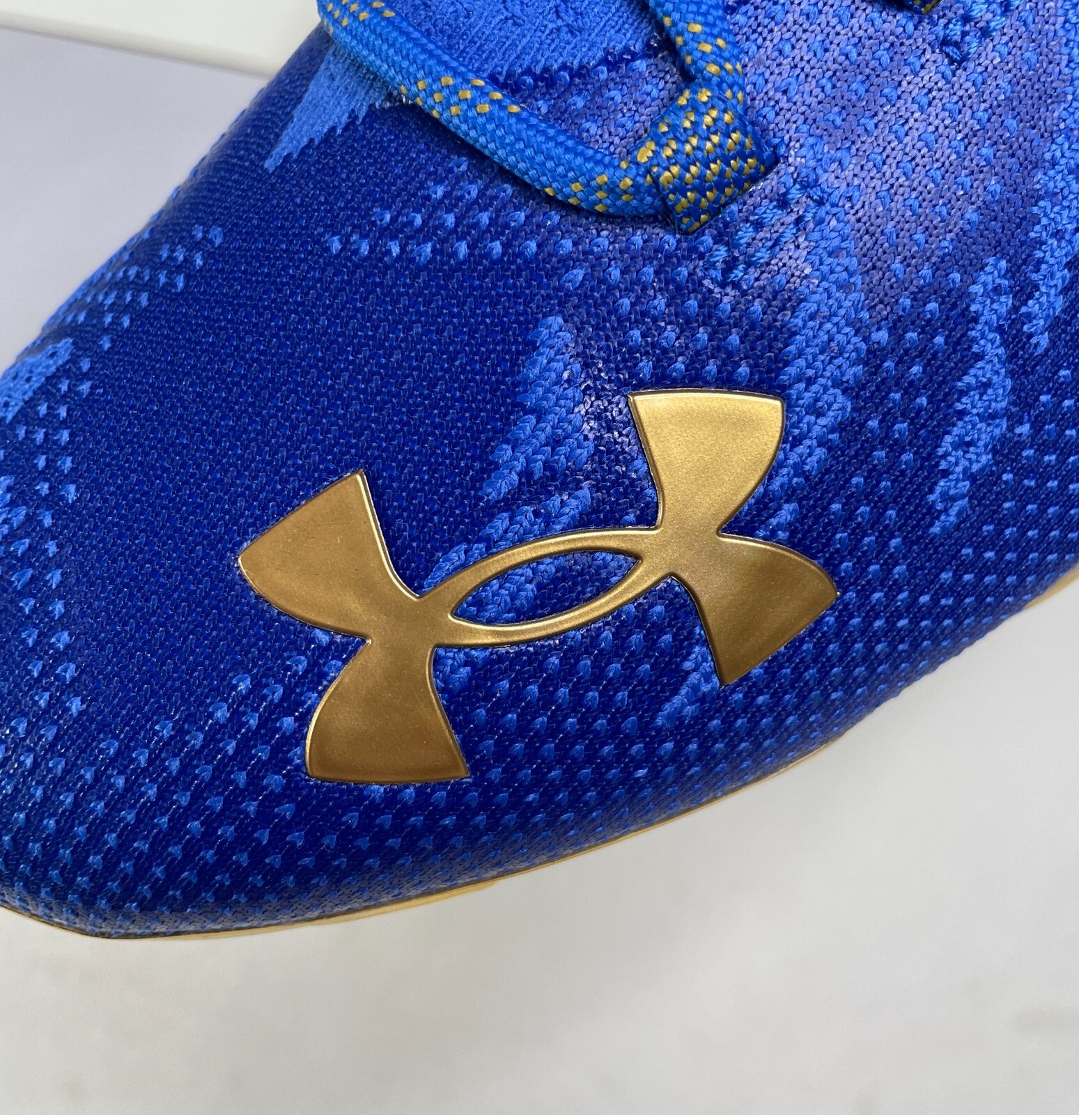Under Armour Spotlight Lux MC Blue Gold Football Cleat Size 9.5-14 (3023960-403)