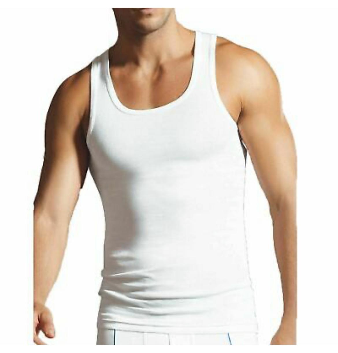 MEN’S VESTS WHITE VEST – 100% Combed Cotton – 6 PACK