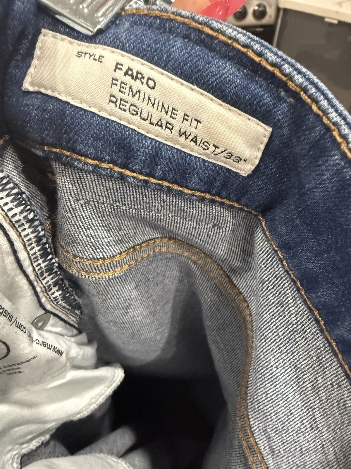 Marc Cain Blue Denim Straight Jeans N 6 Regular Rise 5-Pocket Button Logo