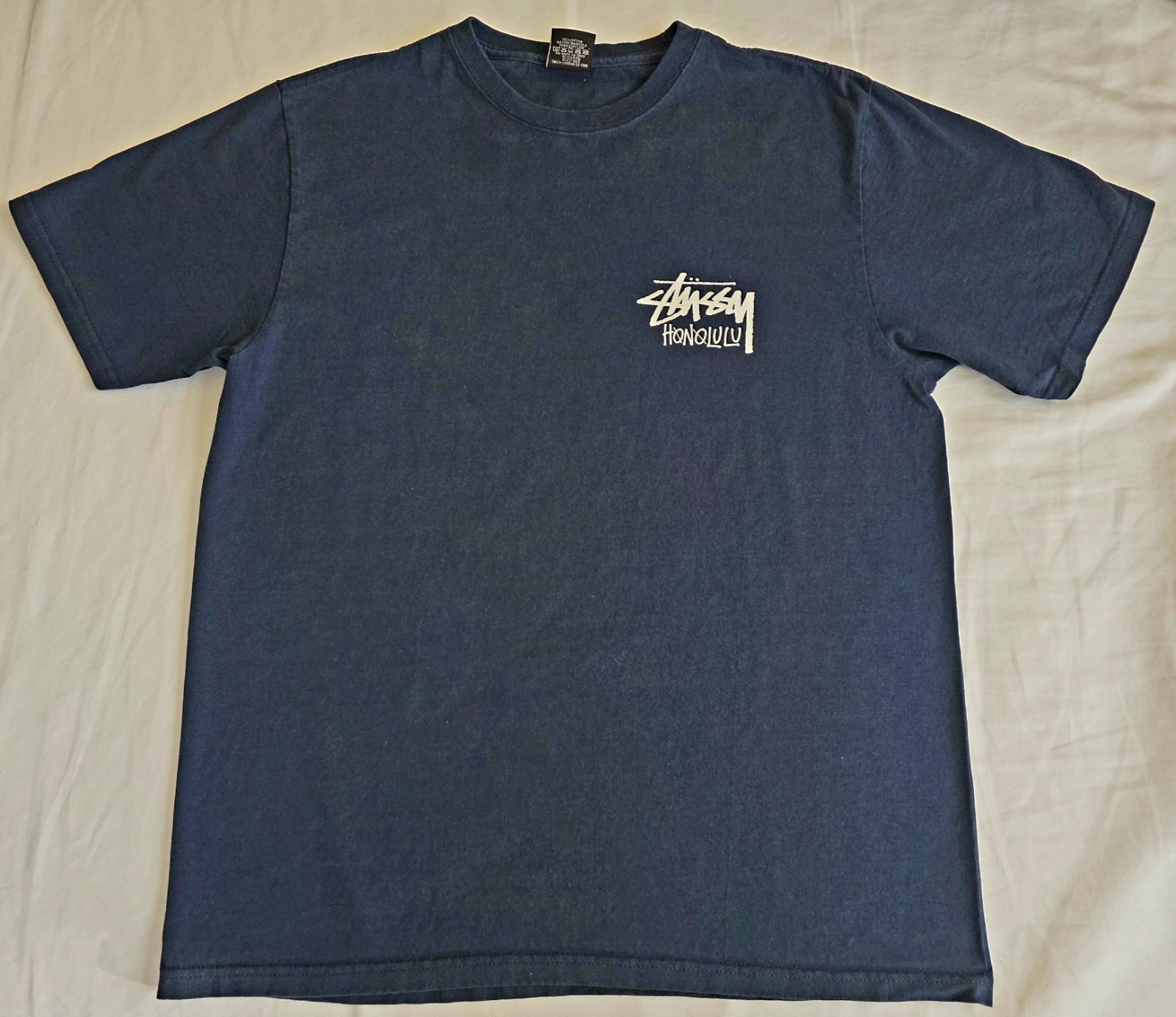 Stussy Honolulu Chapter T-shirt NAVY MEDIUM Gently Used