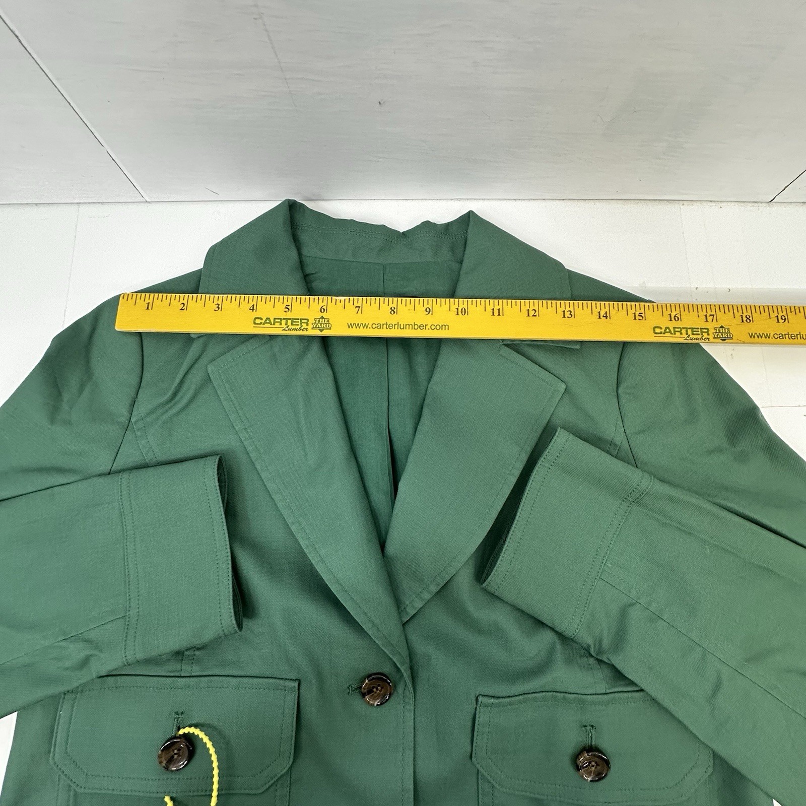 Talbots Petite Cropped Utility Jacket Green Safari Casual Blazer Spring 6P READ