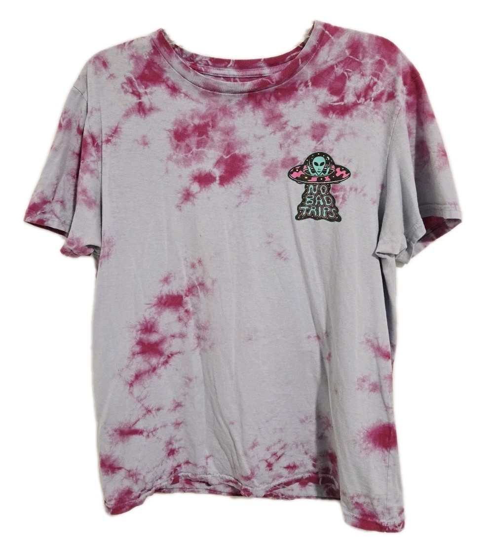 Killer Acid Shirt Mens Medium Blue Pink Tie Dye Groovy Alien Psychedelic UFO