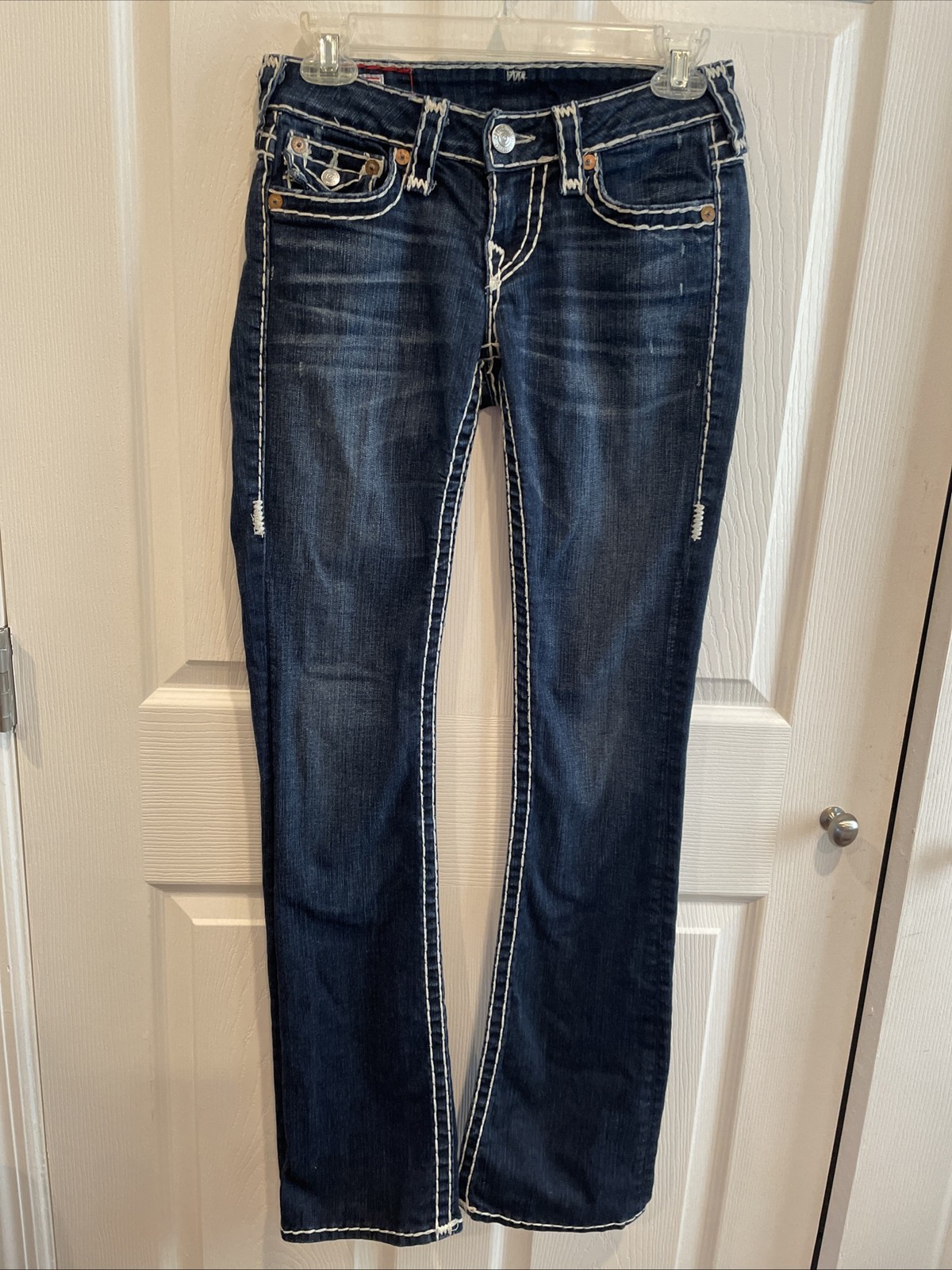 TRUE RELIGION #112790 Blue Jeans BECKY Women’s Sz 25 Vintage Y2K USA Bootcut EUC