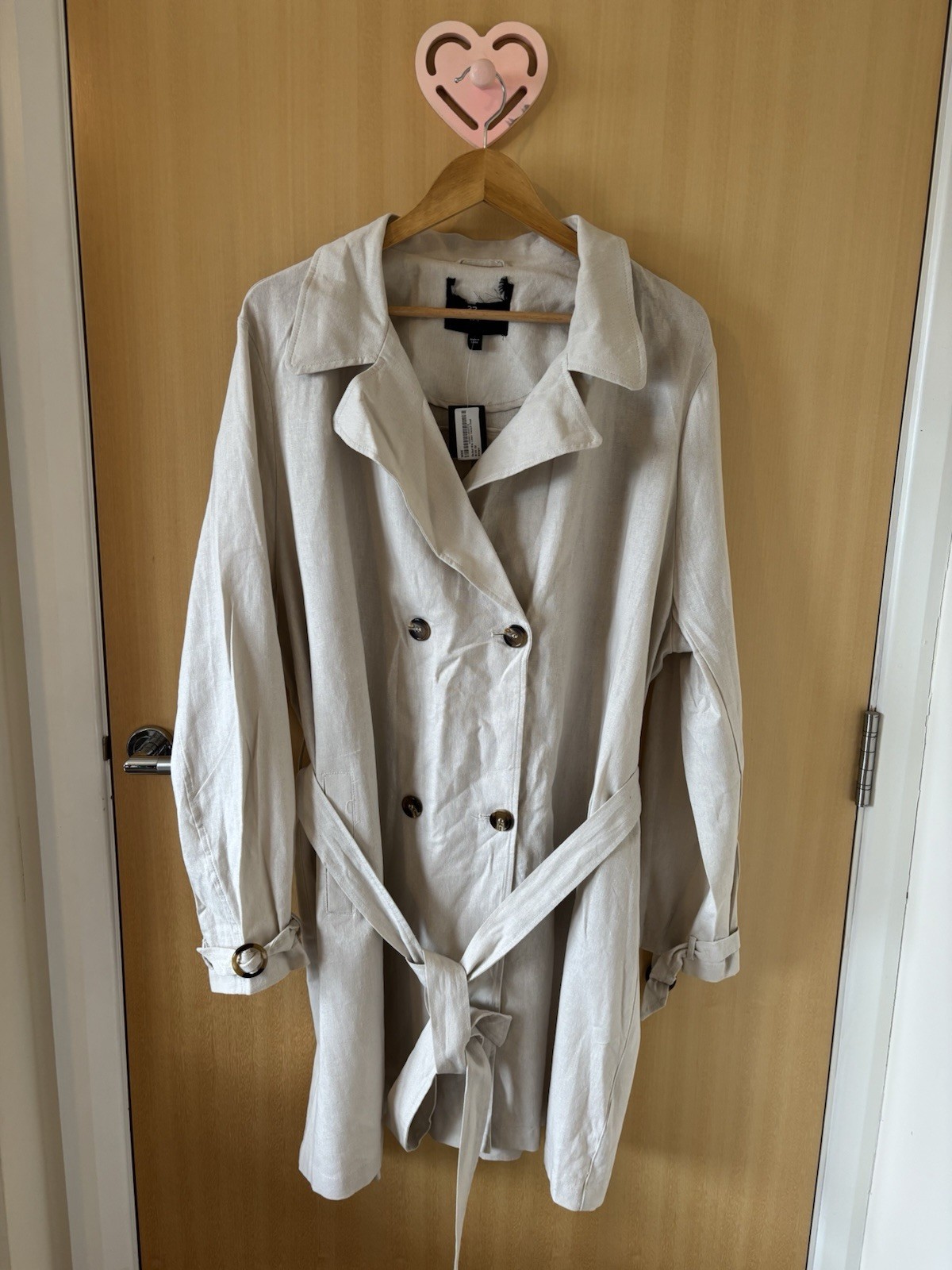Dorothy Perkins Linen Blend Duster / Trench Coat – Size 22 – BNWT
