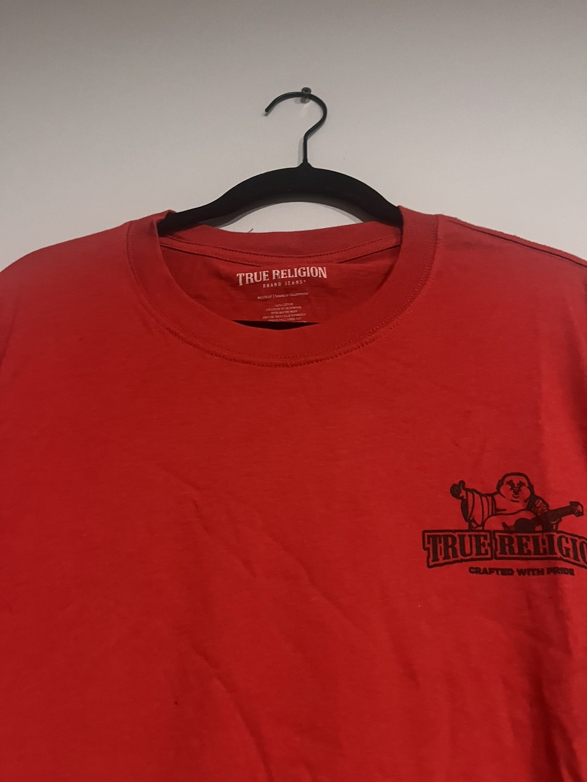 True Religion Shirt Mens Medium red Buddha Graphic