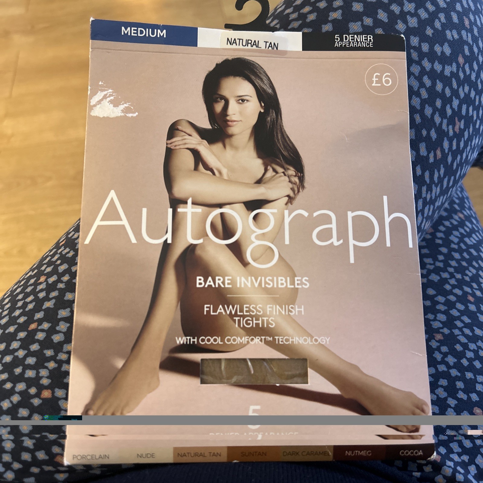Autograph Bare Invisibles Natural Tan 5 Denier Tights Size Medium Bnwt