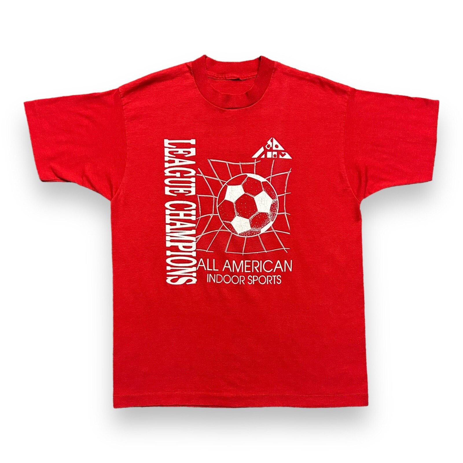 Vtg 90s Soccer Shirt Champion All American Sports Graphic Tee Faded Distressed L