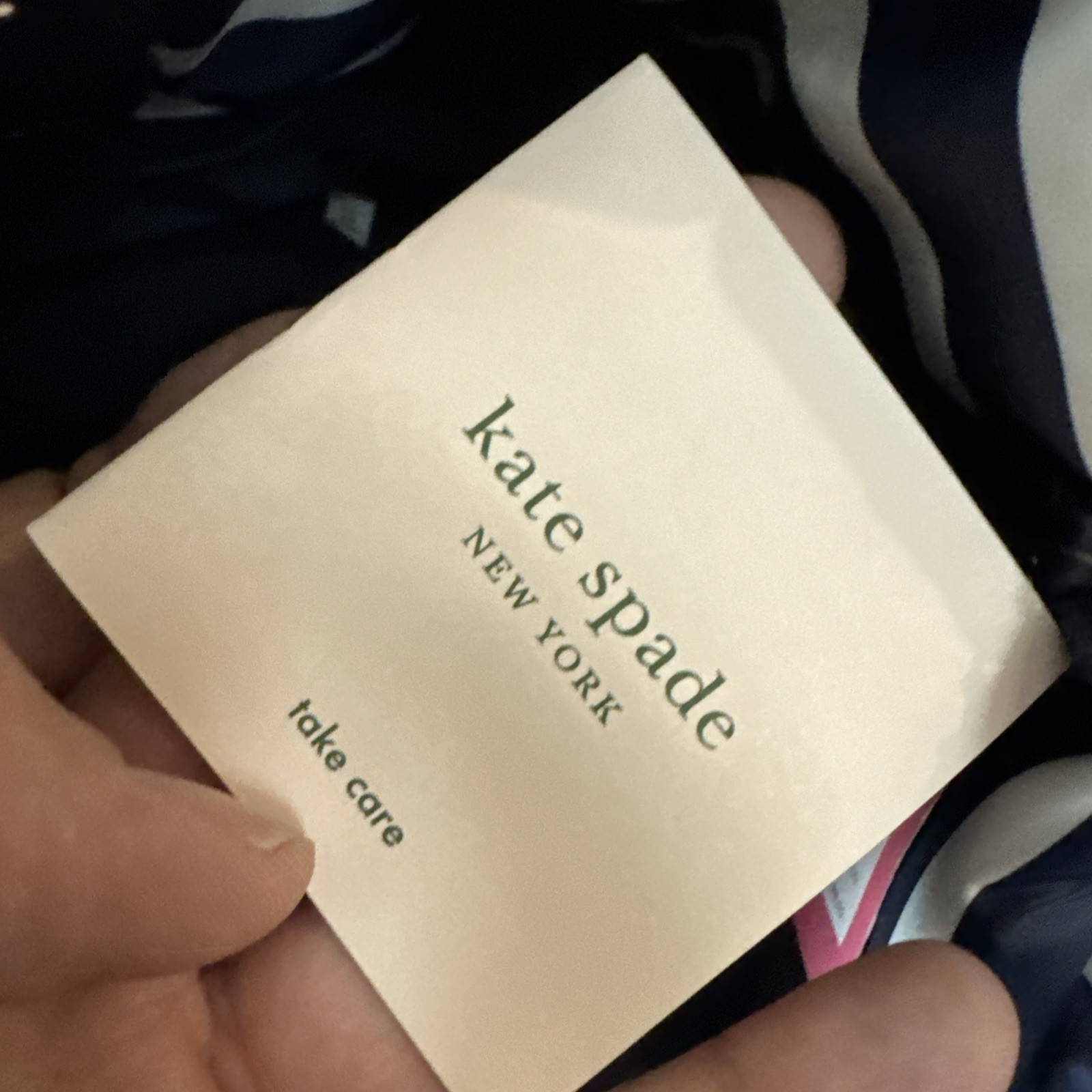 NWT Kate Spade EVERYTHING PUFFY STRIPE Large Tote Navy Stripe