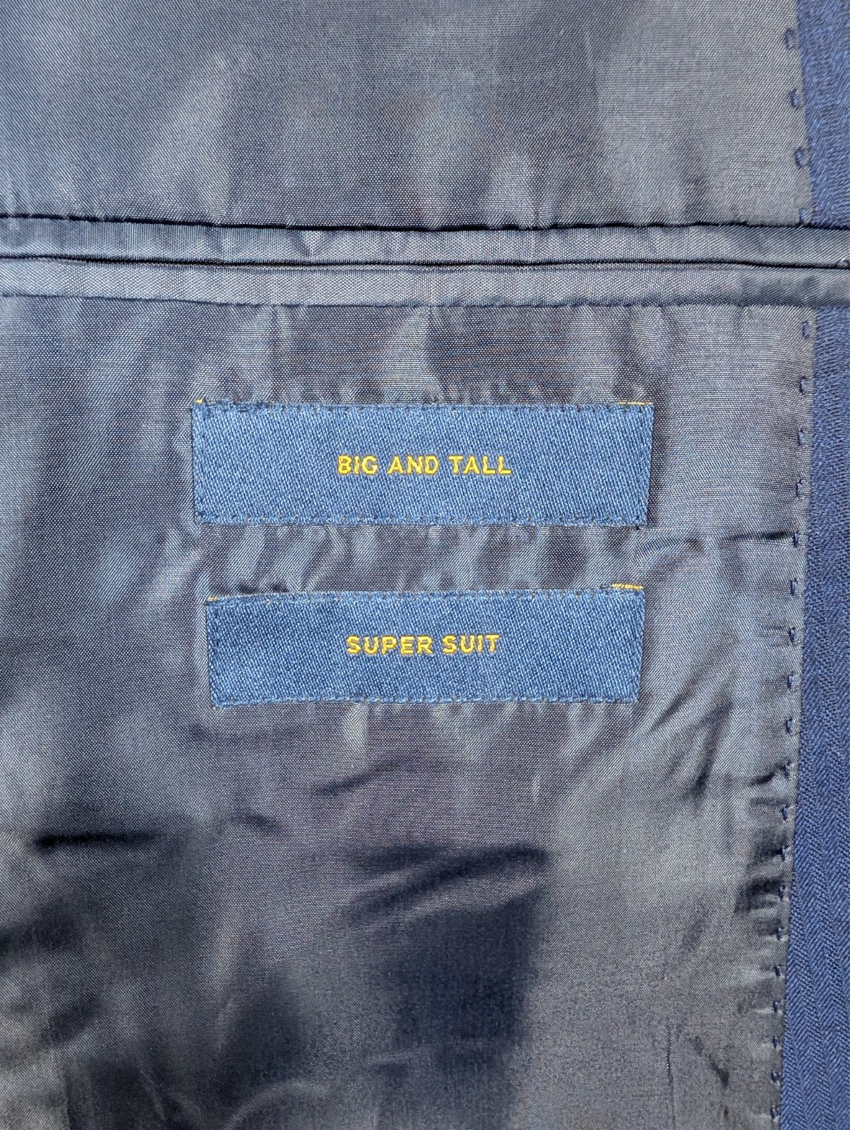 Stafford 2 Piece suit Mens 56R Pants 56×28 Big And Tall Super Suit Solid Blue
