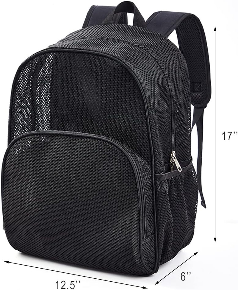 Mesh Backpack for School, Heavy Duty Mesh Bookbag, Semi-Transparent Back Pack fo
