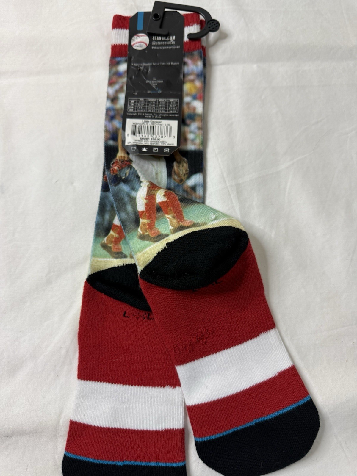 STANCE MLB CINCINNATI REDS Johnny Bench CREW SOCK Men’s Red/White Size L-XL 9-13