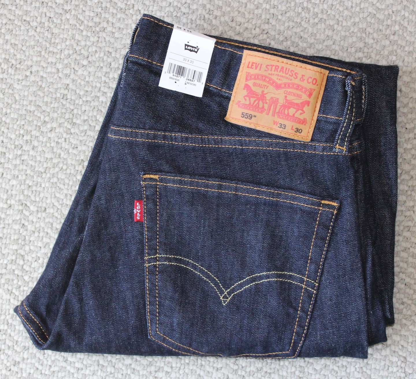 Levi’s 559 Relaxed Straight MEN’S JEANS • 33×30 • dark wash CLEANER