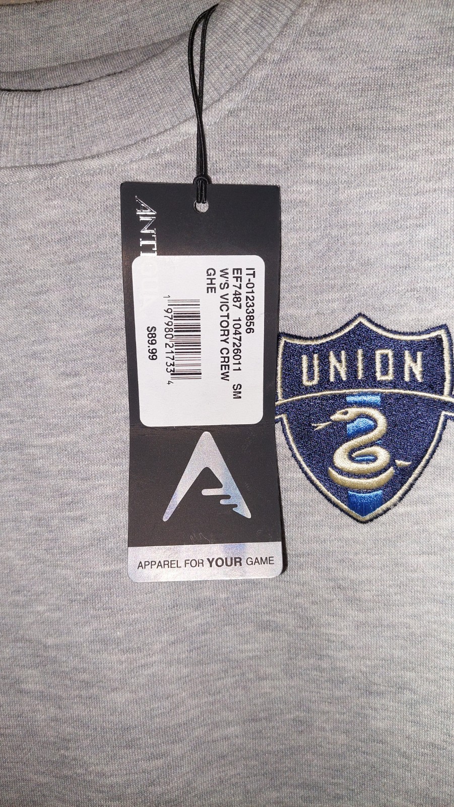 Antigua W’s Victory Crew Pullover – Gray – Size Small – NWT
