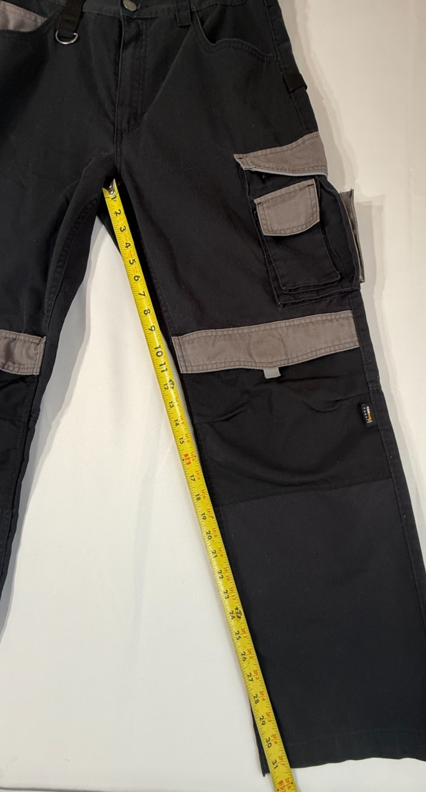 Parkside Mens Black Utility Cargo Pants Cordura Fabric Sz 38 Reinforced Knee