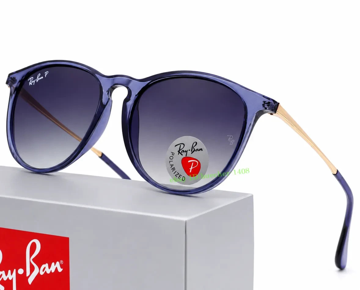 *New* RB4171 6592/T3 Erika Ray-Ban Polarized Sunglasses Grey Lenses Blue Frame