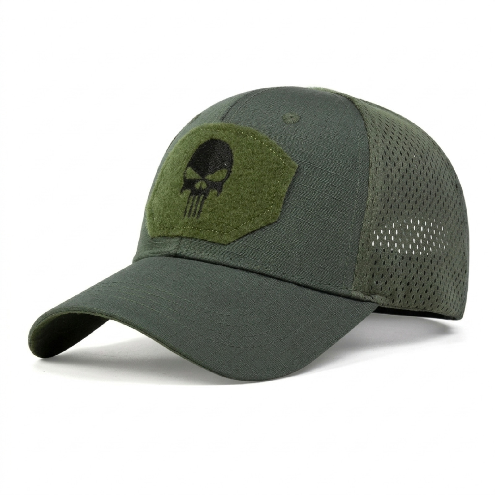 Tactical Baseball Cap Skull Patch Camo Mesh Operator Hat Men Adjustable Military
