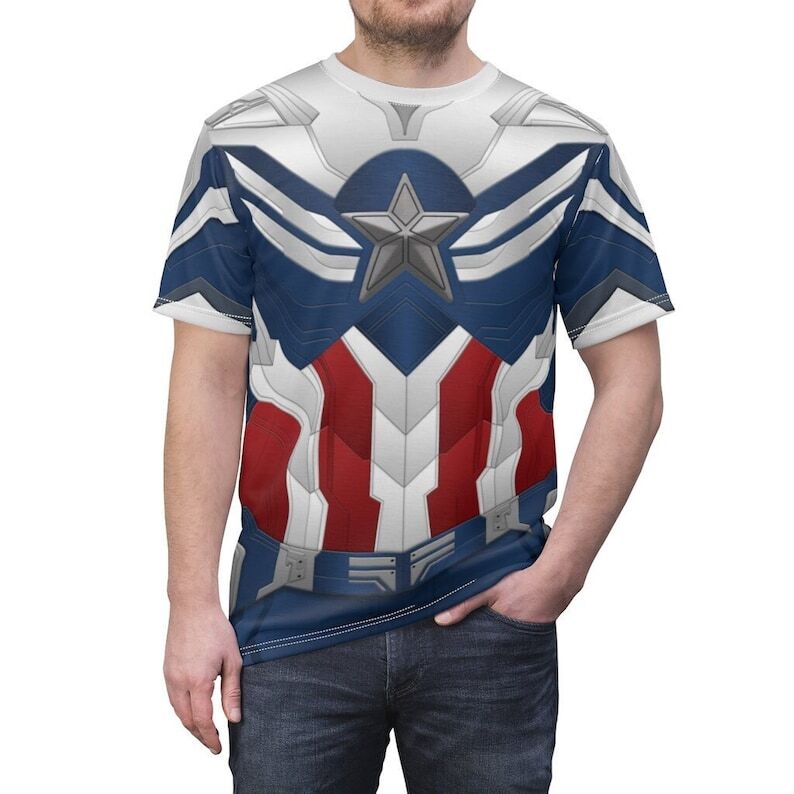 Captain America Falcon Sam Wilson Cosplay Costume Tshirt 3D Printed