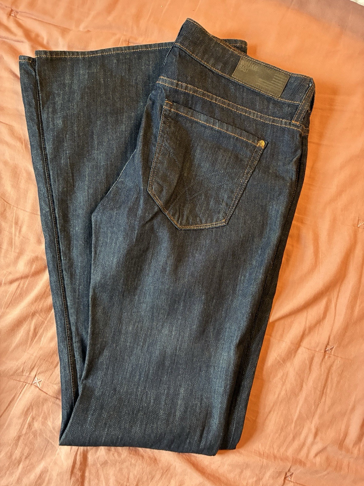 William Rast Women’s Dark Wash Blue Flared Denim Jeans 5-Pocket Logo size 31