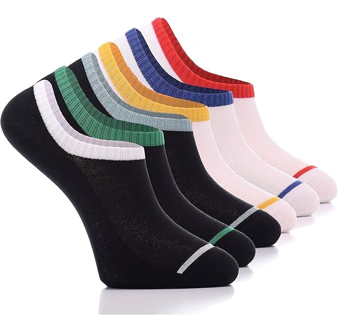 MEN Invisible No-Show COTTON Socks, MEDIUM, MULTI-COLOR, Casual, 6 Pair
