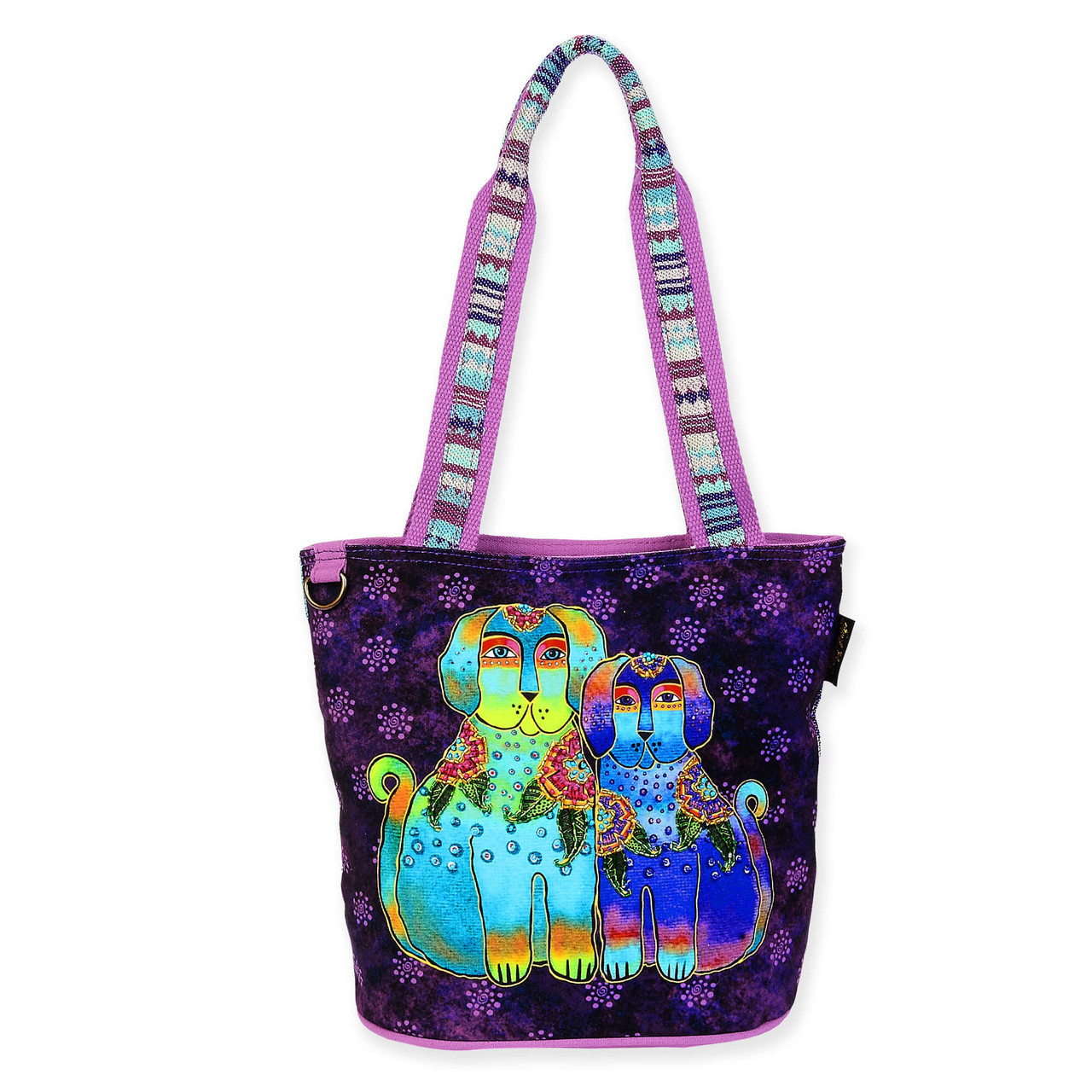Laurel Burch Amigos De Colores Dog Friends Medium Tote, 11″ x 6″ x 10.25″
