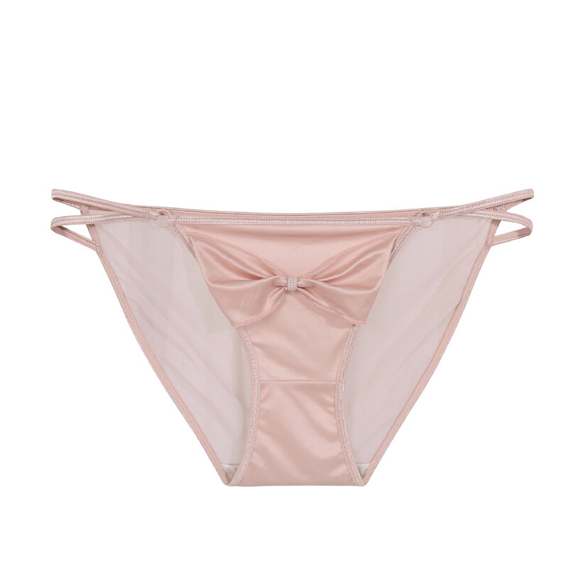 6pcs Lot Sexy Womens Satin Panties Lingeries Cute Bow Bikinis Ladies Underwear