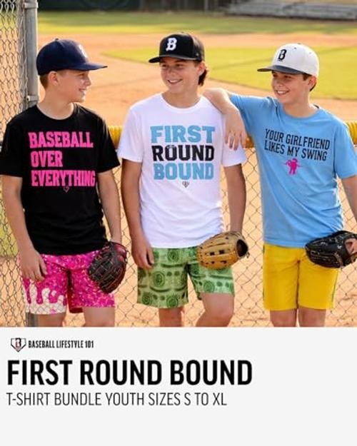 First Round Bound Youth T-Shirt Bundle for Boys Sizes Youth S-XL Small