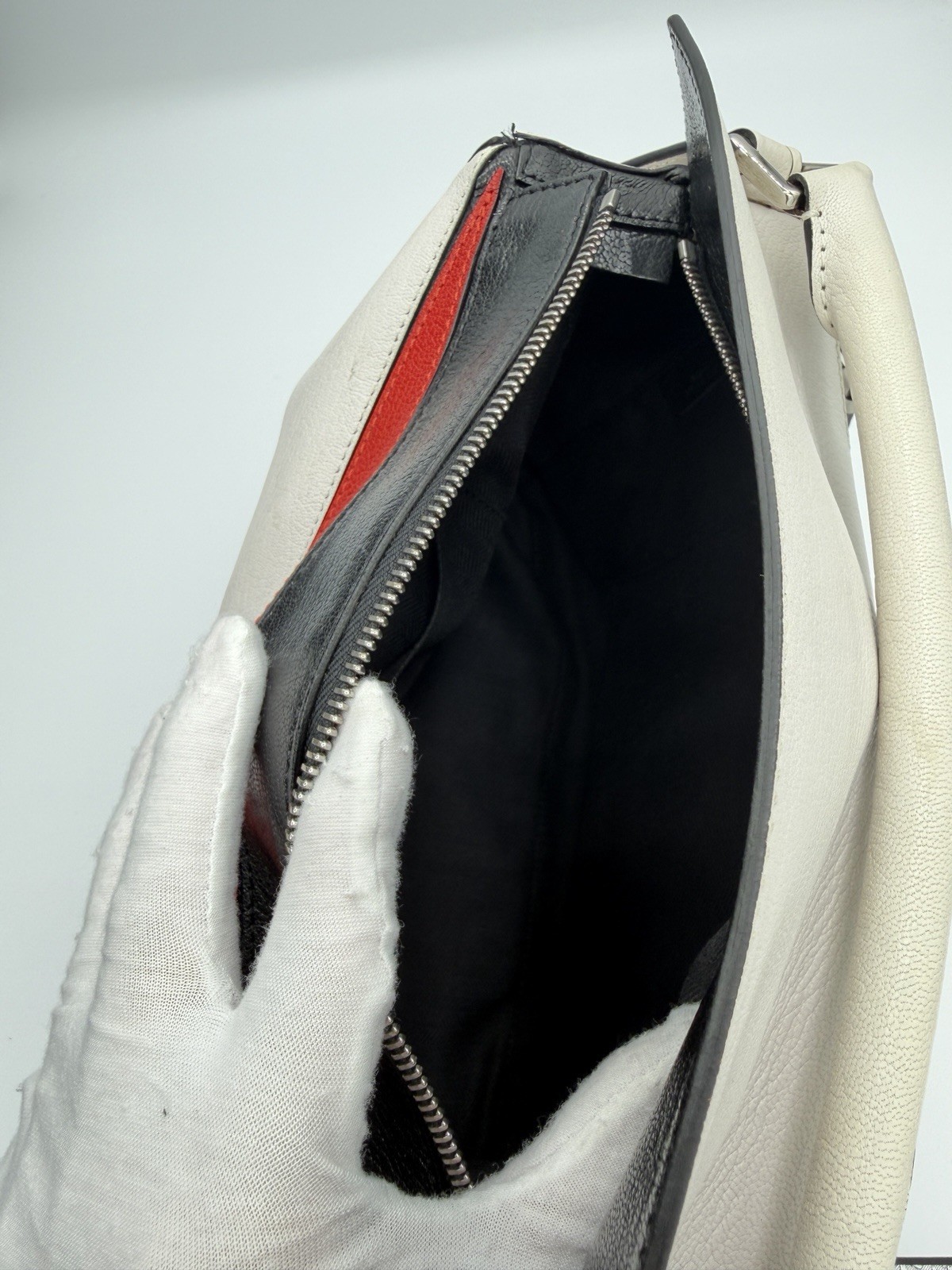 Authentic Loewe Puzzle Bag Small Leather White Red Black Crossbody Shoulder Bag