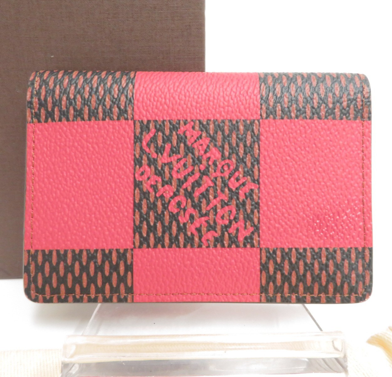 Auth LOUIS VUITTON Damier Giant Pocket Organizer de Poche Card Case F#53497