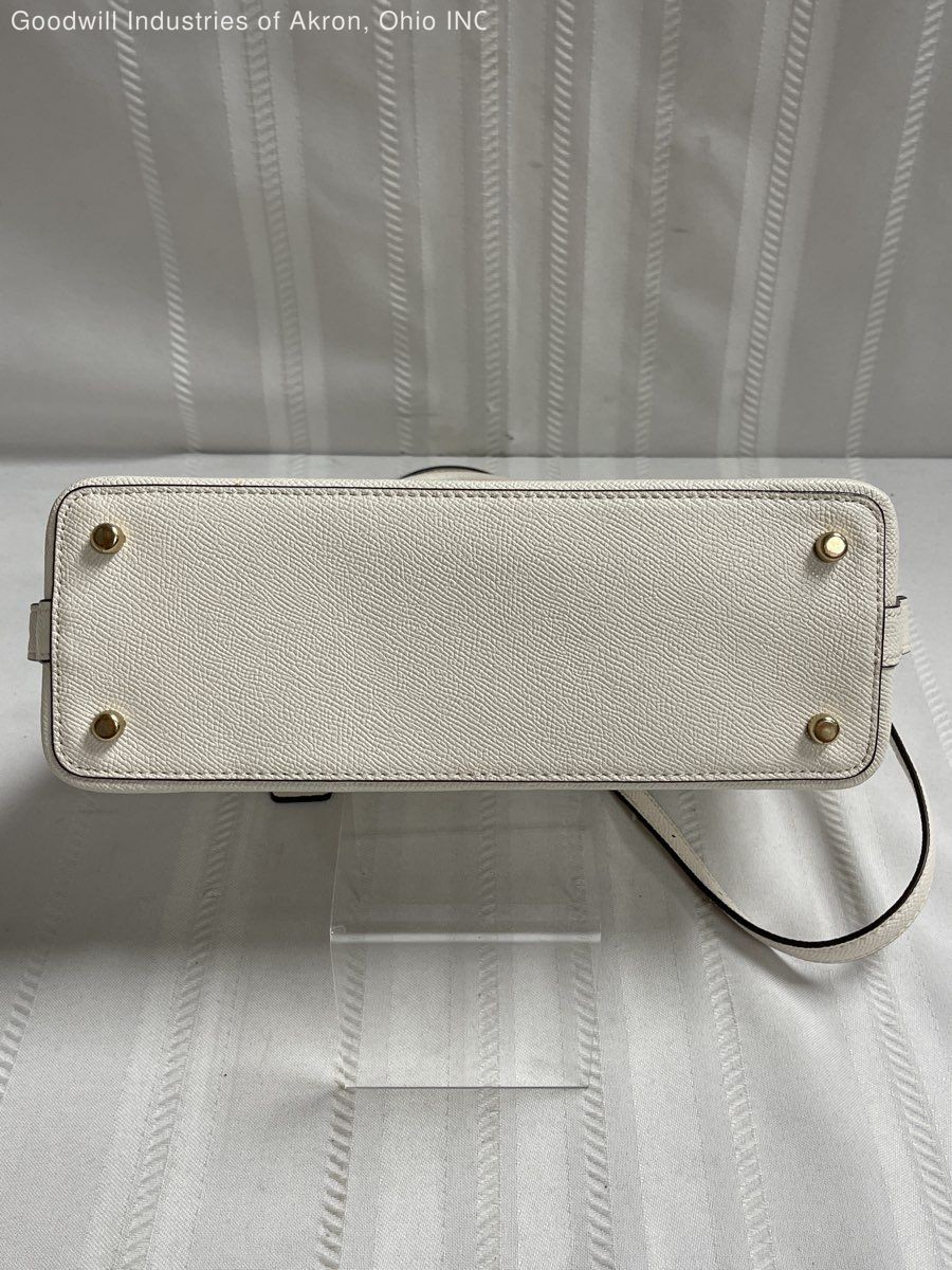Coach White Leather Mini Sierra Dome Satchel Bag Gold Hardware COA