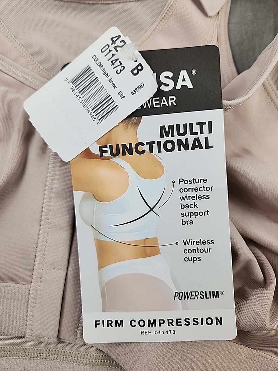 Leonisa Shapewear Multifunctional Firm Compression Light Brown Size U.S. 42B NWT