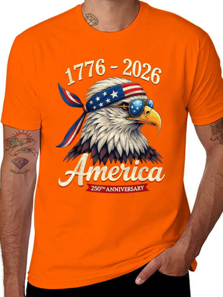 250 Years America Anniversary 1776 Bald Eagle 250th Birthday US Flag T-Shirt