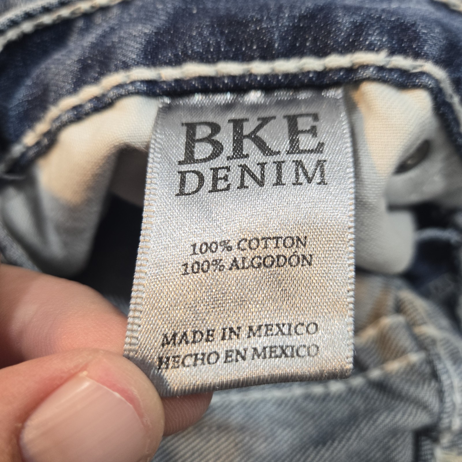 BKE Denim Ryan Straight Leg Mens Jeans Medium Wash Thick Stitch Size 32S 32×30