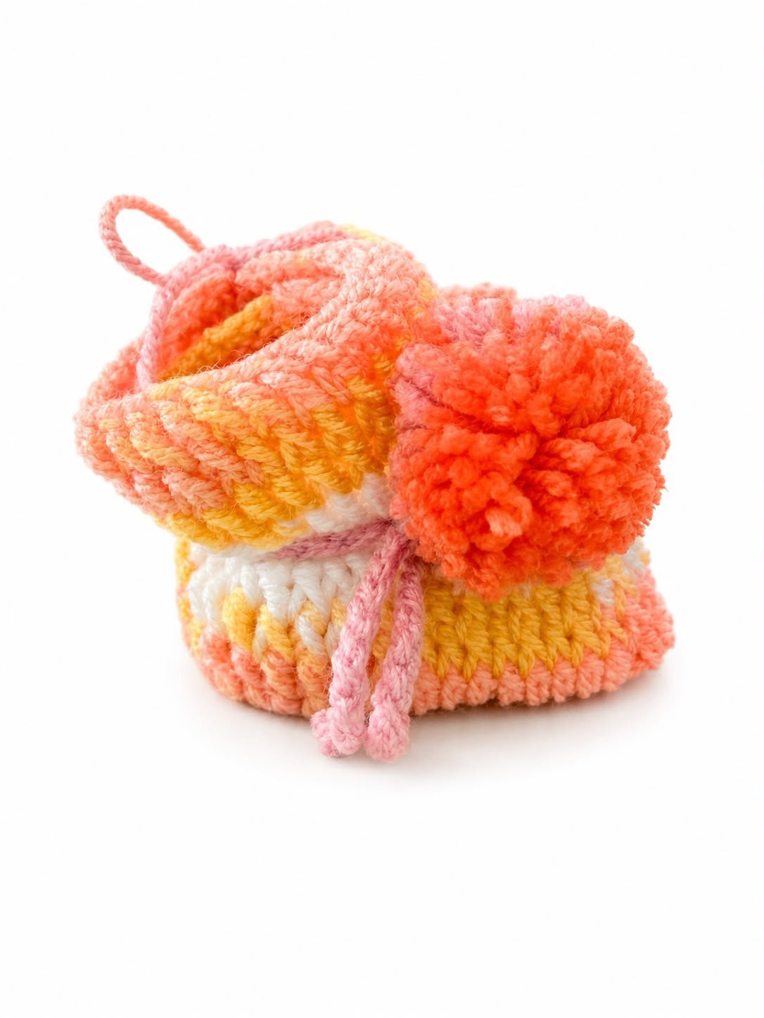 4 Pairs Handmade Baby Booties Crochet Pom Pom Newborn Shoes Gift Set 0-3M