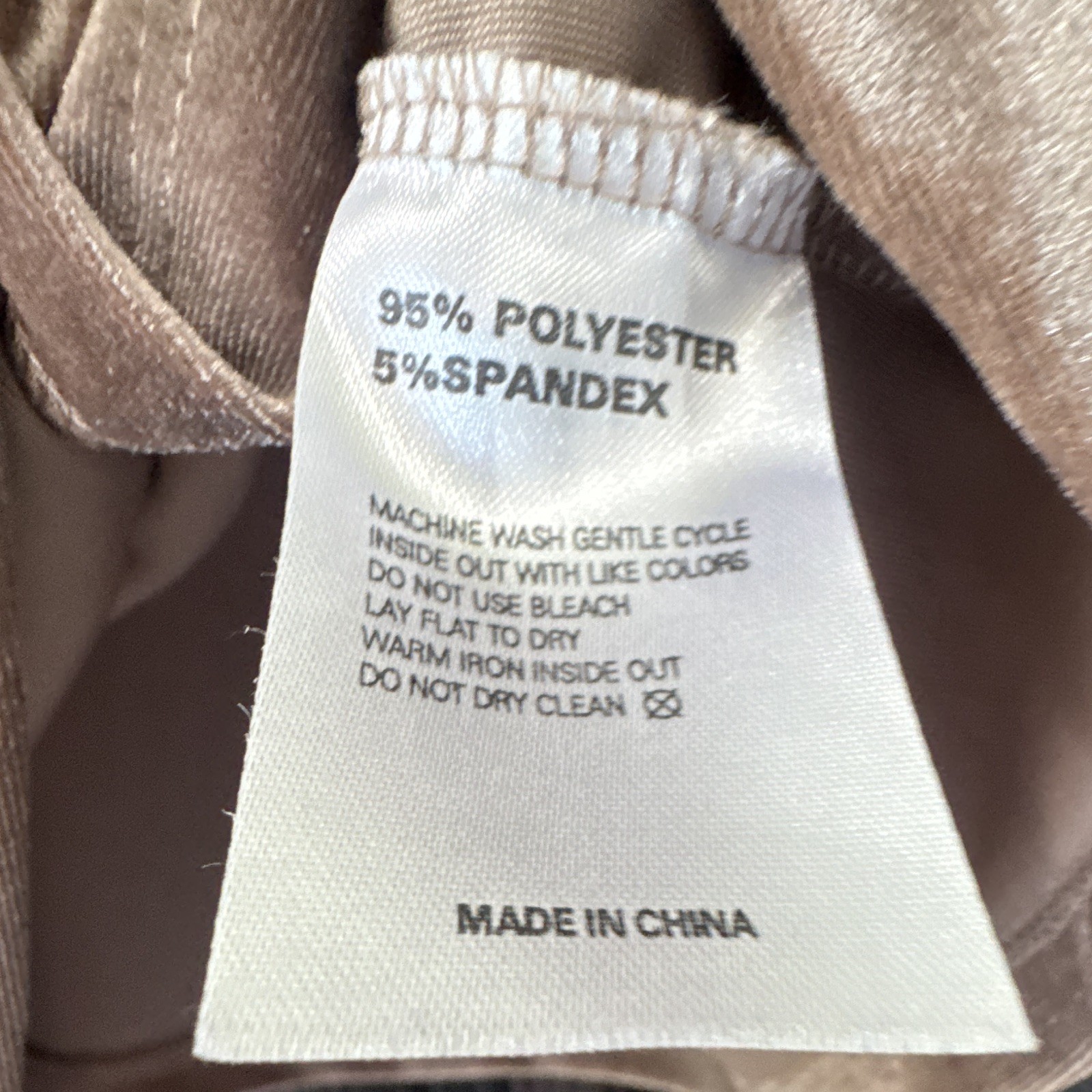 Boston Proper Beige Velvet Solid Collared 3/4 Sleeve Stretch Pullover Top M